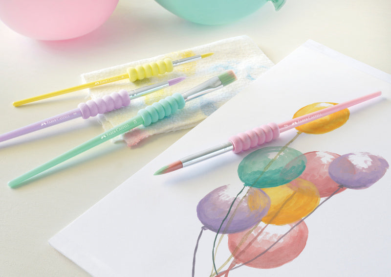 Load image into Gallery viewer, Faber castell fc-481620 penselenset soft touch 4 stuks pastel kleuren