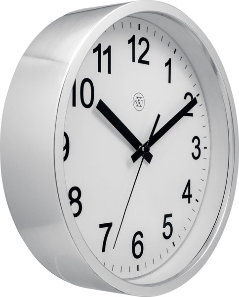 Load image into Gallery viewer, Nextime nextime nx-7307zi-v2 wandklok nxt diam. 25,5cm kunststof zilver, witte wijzerplaat, #039;robust #039; stil uurwerk