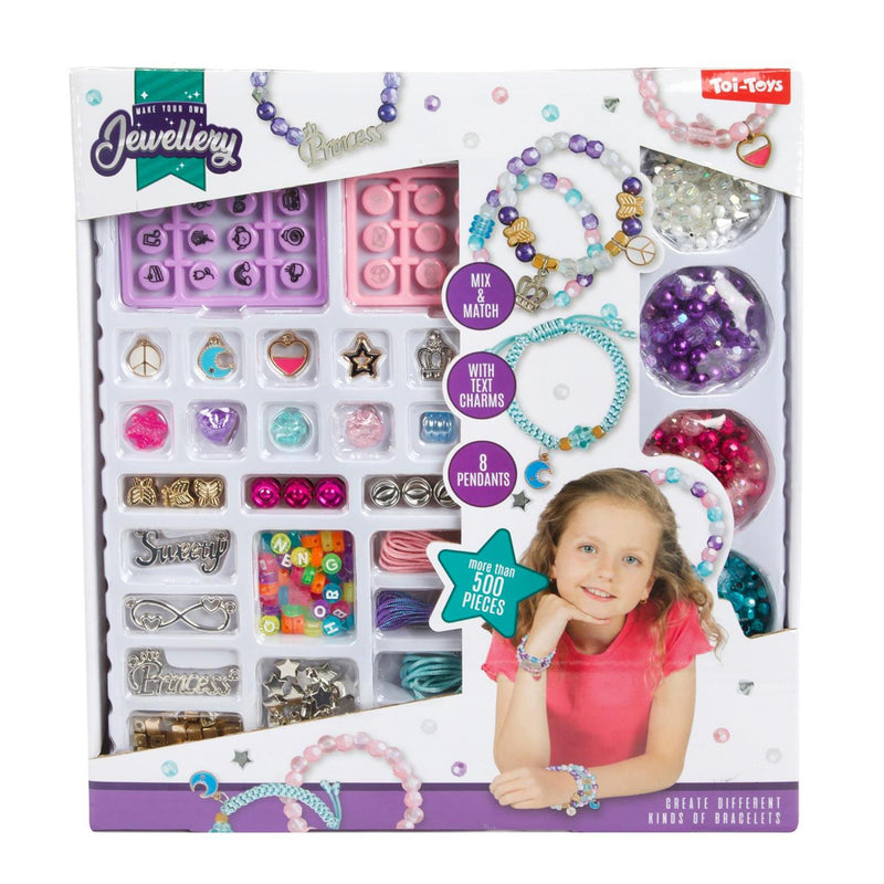 Afbeelding laden in galerijviewer, Toi-toys jewellery set sieraden maken 2 assorti armband ketting