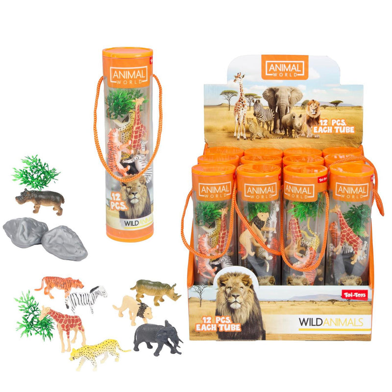 Afbeelding laden in galerijviewer, Toi-toys animal world speelset -wilde dieren-12dlg in koker