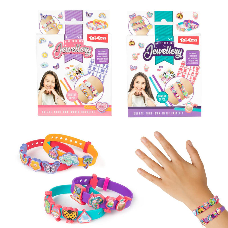 Afbeelding laden in galerijviewer, Toi-toys jewellery armbanden maken -2st met stickers 2ass