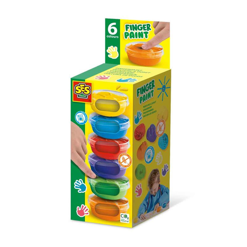 Load image into Gallery viewer, Ses vingerverf 6 kleuren x 45ml