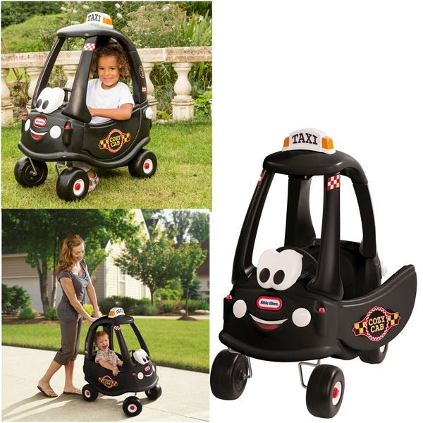 Load image into Gallery viewer, Little tikes cozy coupe taxi loopauto zwart