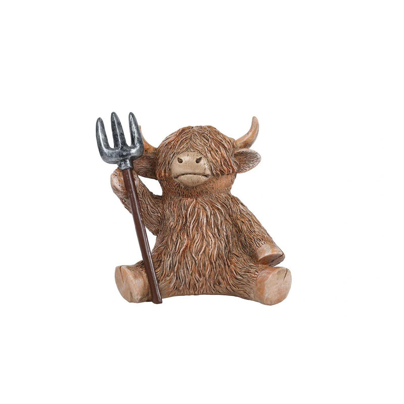 Load image into Gallery viewer, Sculptuur highlander bruin polystone 10x8x12cm
