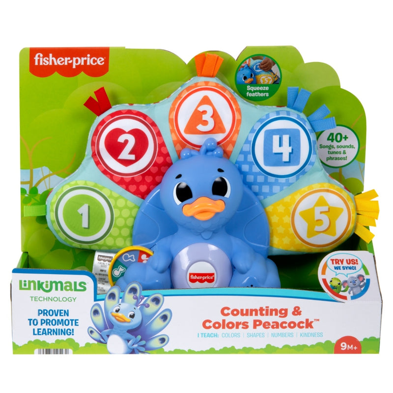 Load image into Gallery viewer, Fisher price linkimals tellen en kleuren pauw + licht en geluid