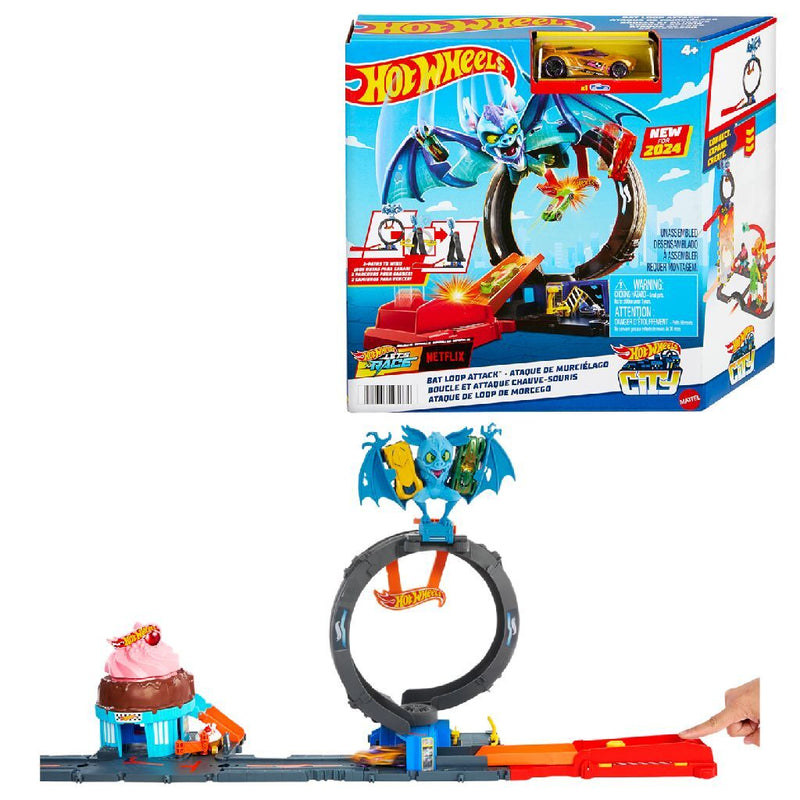 Afbeelding laden in galerijviewer, Hot Wheels Vleermuisaanval Looping Speelset