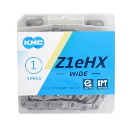 Load image into Gallery viewer, KMC Wide EPT Bicycle Lock - Z1eHX, 112s, 9.2mm, Zilver