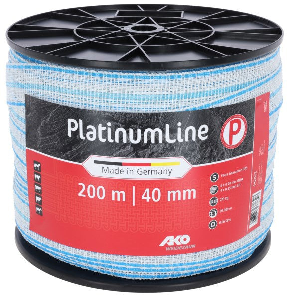 Load image into Gallery viewer, Ako platinumline schriklint 40 mm witblauw 200m