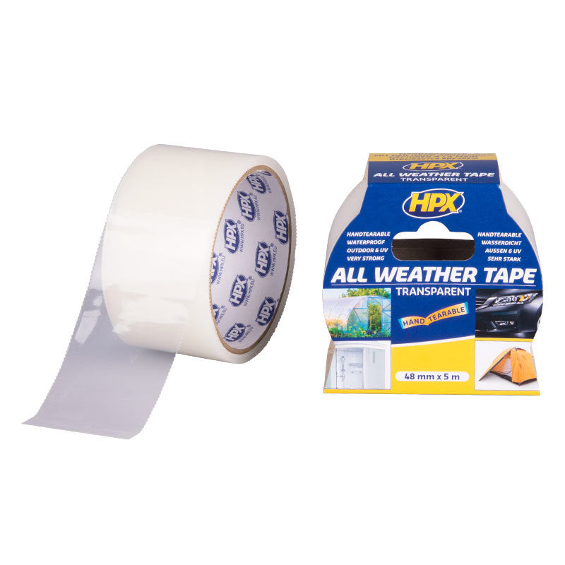 Afbeelding laden in galerijviewer, Hpx producten all weather tape transparant 48mm x 5m