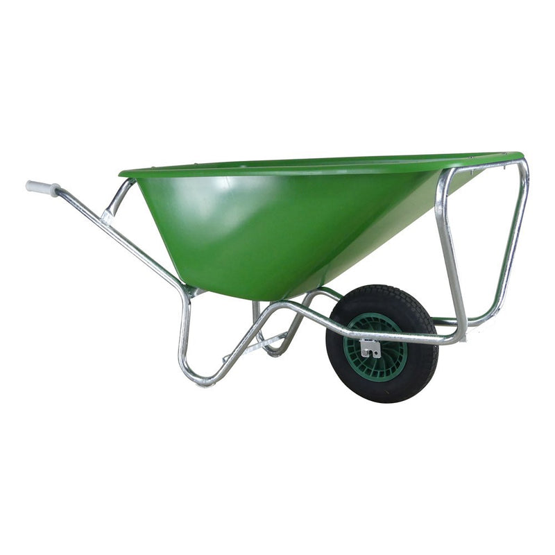 Load image into Gallery viewer, Fort producten kruiwagen f s 165l groen hdpe bak verzinkt onderstel