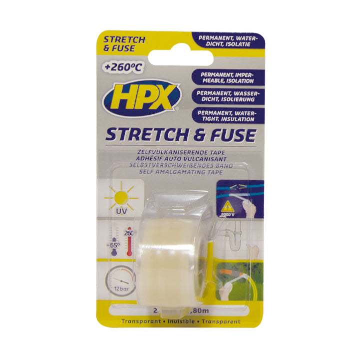Afbeelding laden in galerijviewer, Hpx producten stretch fuse reparatietape silicone transparant 25mm x1 80m