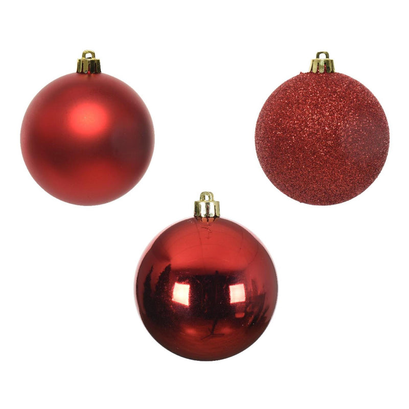 Afbeelding laden in galerijviewer, Decoris kerstballen kerst rood van kunststof dia 6 cm 10-delig