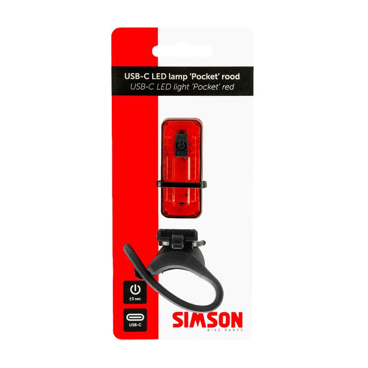Load image into Gallery viewer, Simson usb-c led lamp 'pocket' rood