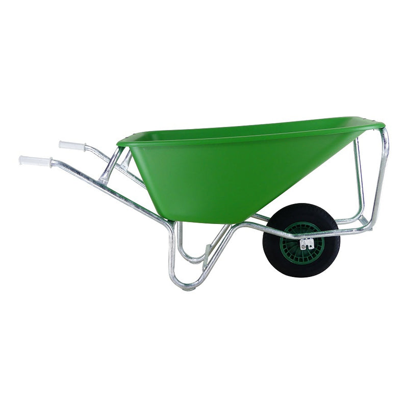 Load image into Gallery viewer, Fort producten kruiwagen f s 165l groen hdpe bak verzinkt onderstel