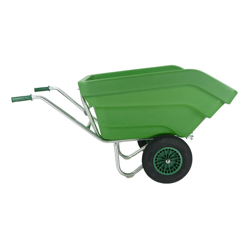 Afbeelding laden in galerijviewer, Fort producten kiep kruiwagen f s 300l groen 2 luchtwiel