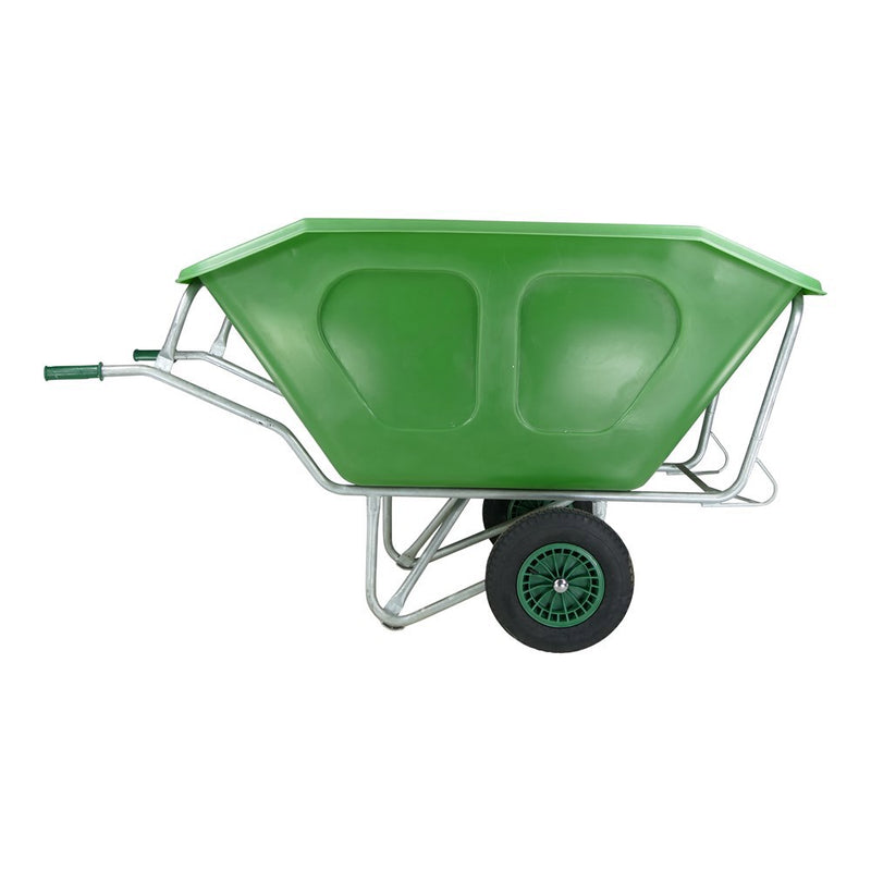 Afbeelding laden in galerijviewer, Fort producten kruiwagen f s 500l groen verz onderstel 2 luchtwiel