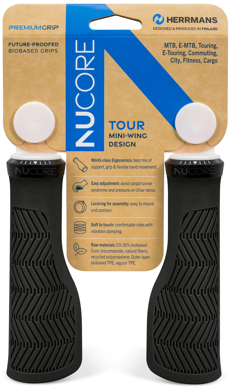 Load image into Gallery viewer, Herrmans handvatset nucore tour wave 130 130mm zwart