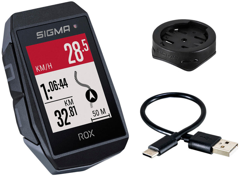 Load image into Gallery viewer, Sigma rox 11.1 evo gps zw zw standaard stuurhouder + usb-c oplaadkabel