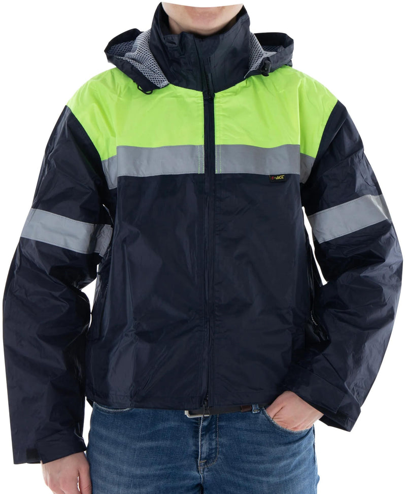 Load image into Gallery viewer, 4-act regenjacke rain jacket size l blue y reflex