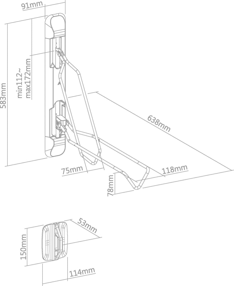 Load image into Gallery viewer, Contec wandpräsenter smart fold ct wall presenter smart fold m black