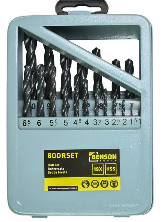 Afbeelding laden in galerijviewer, Producten boorset 19 delig hss stalen cassette