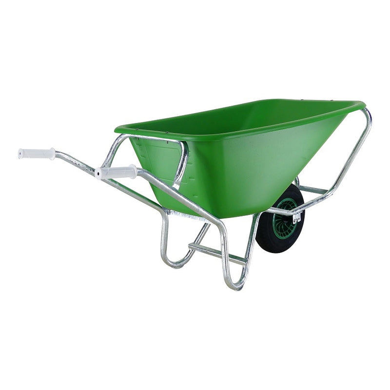 Load image into Gallery viewer, Fort producten kruiwagen f s 165l groen hdpe bak verzinkt onderstel