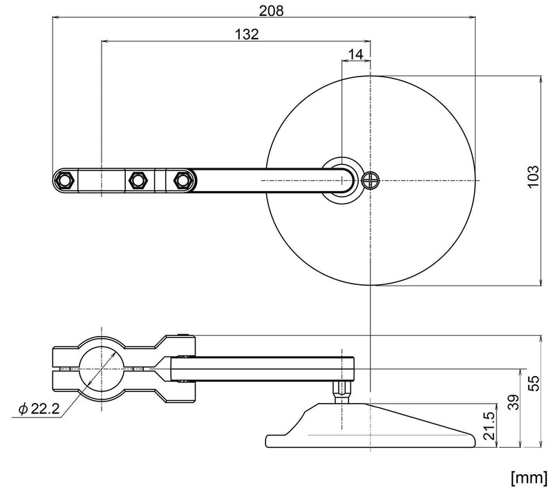 Load image into Gallery viewer, Daytona universele spiegel d-mirror-18 universal mirror round ab d 103mm sw, e-mark pcs.