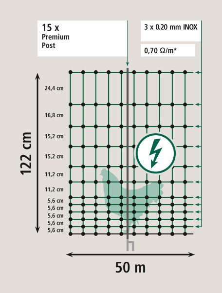 Load image into Gallery viewer, Ako producten poultrynet premium wel elektrificeerbaar 50m 2