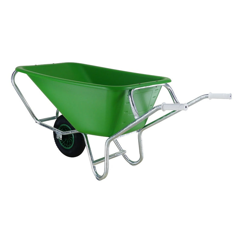 Load image into Gallery viewer, Fort producten kruiwagen f s 165l groen hdpe bak verzinkt onderstel