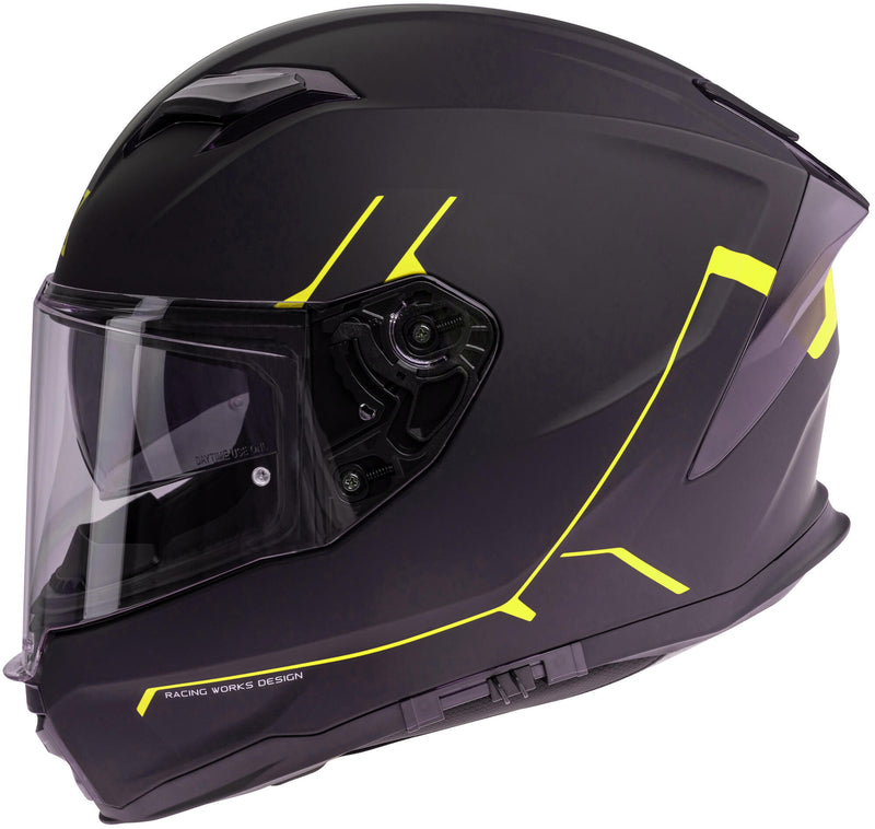 Load image into Gallery viewer, Spec-x integraalhelm sx-82.03 r2 stinger helmet sx-82.03 r2 bw matt neon yellow l pin