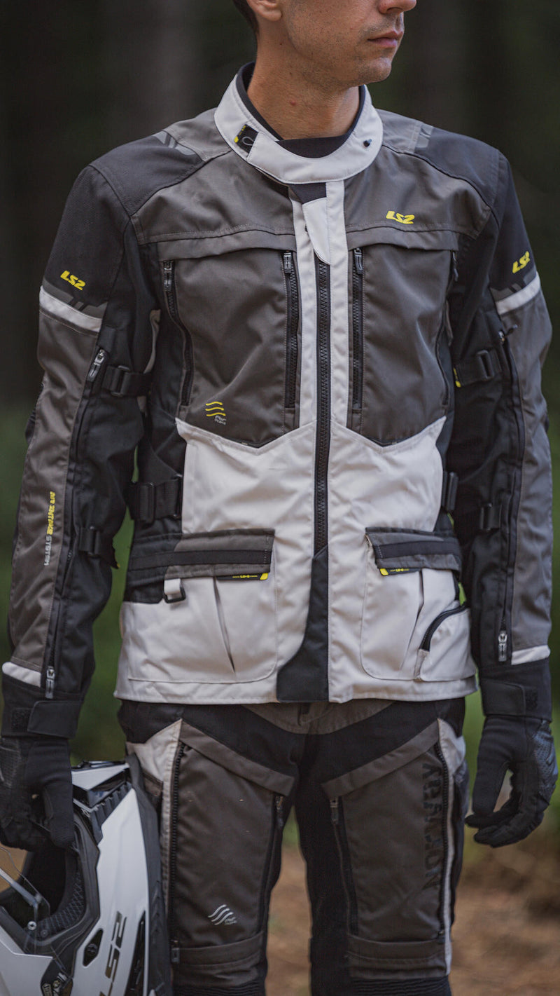 Load image into Gallery viewer, Ls2 jas norway jacket norway man black grey yellow m