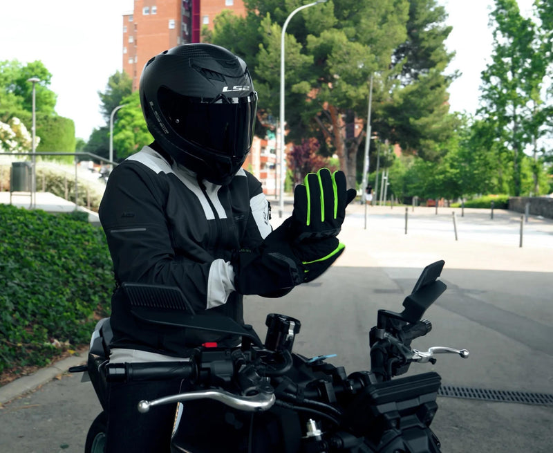 Load image into Gallery viewer, Ls2 überziehhandschuh thermorain glove thermorain black h-v yellow xs-s
