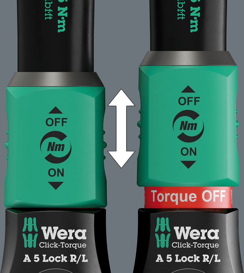 Load image into Gallery viewer, Wera click-torque lock a 5 r l torque wrench, 1 4 (2.5-25 nm)