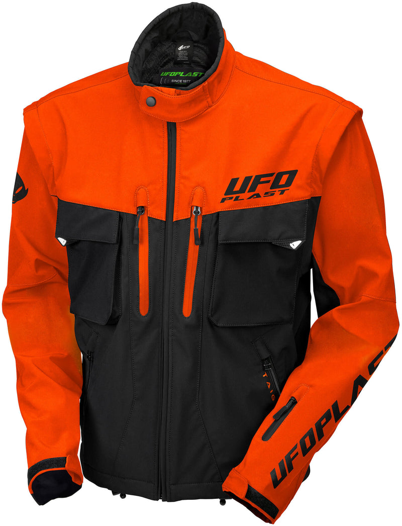 Load image into Gallery viewer, Ufo plast jas taiga enduro jacket ufo black orange gr. m