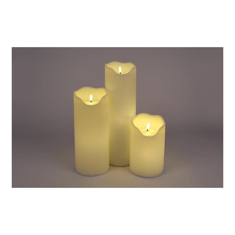 Load image into Gallery viewer, Kaarsenset led l s3 creme kunststof 12,5x12,5x20 30 40cm
