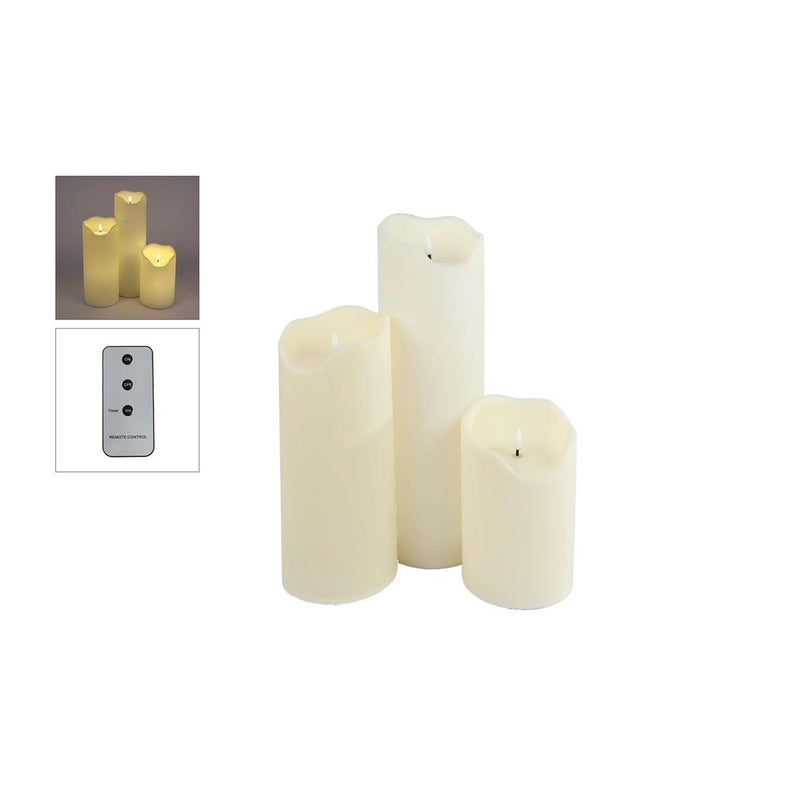 Load image into Gallery viewer, Kaarsenset led l s3 creme kunststof 12,5x12,5x20 30 40cm