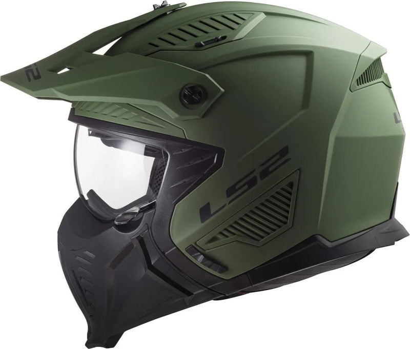 Load image into Gallery viewer, Ls2 modularhelm of606 drifter solid helmet drifter green matt gr. xs