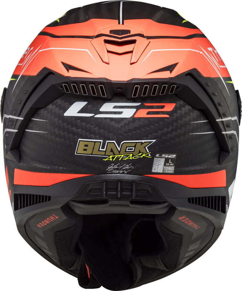 Afbeelding laden in galerijviewer, Ls2 integraalhelm „ff805 thunder carbon black attack” helmet ff805 th.ca.bl att. xs bl. red yel.