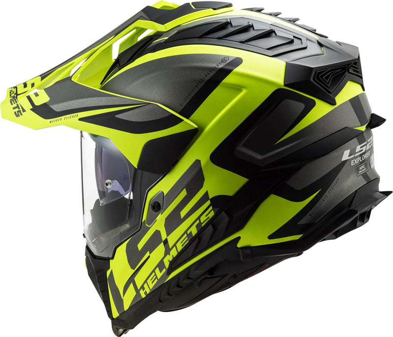 Load image into Gallery viewer, Ls2 endurohelm mx701 explorer alter helmet explorer age bw neono yellow matt gr.