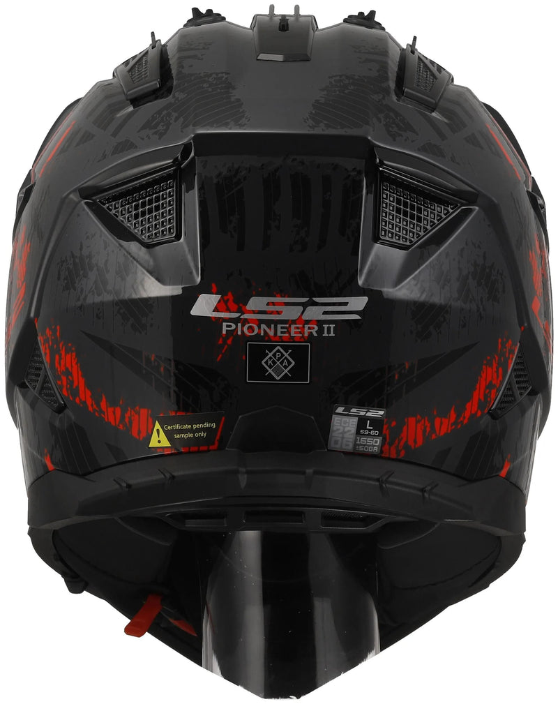 Load image into Gallery viewer, Ls2 endurohelm mx702 pioneer ii crazy helmet mx702 pioneer ii crazy sw rt gr. l