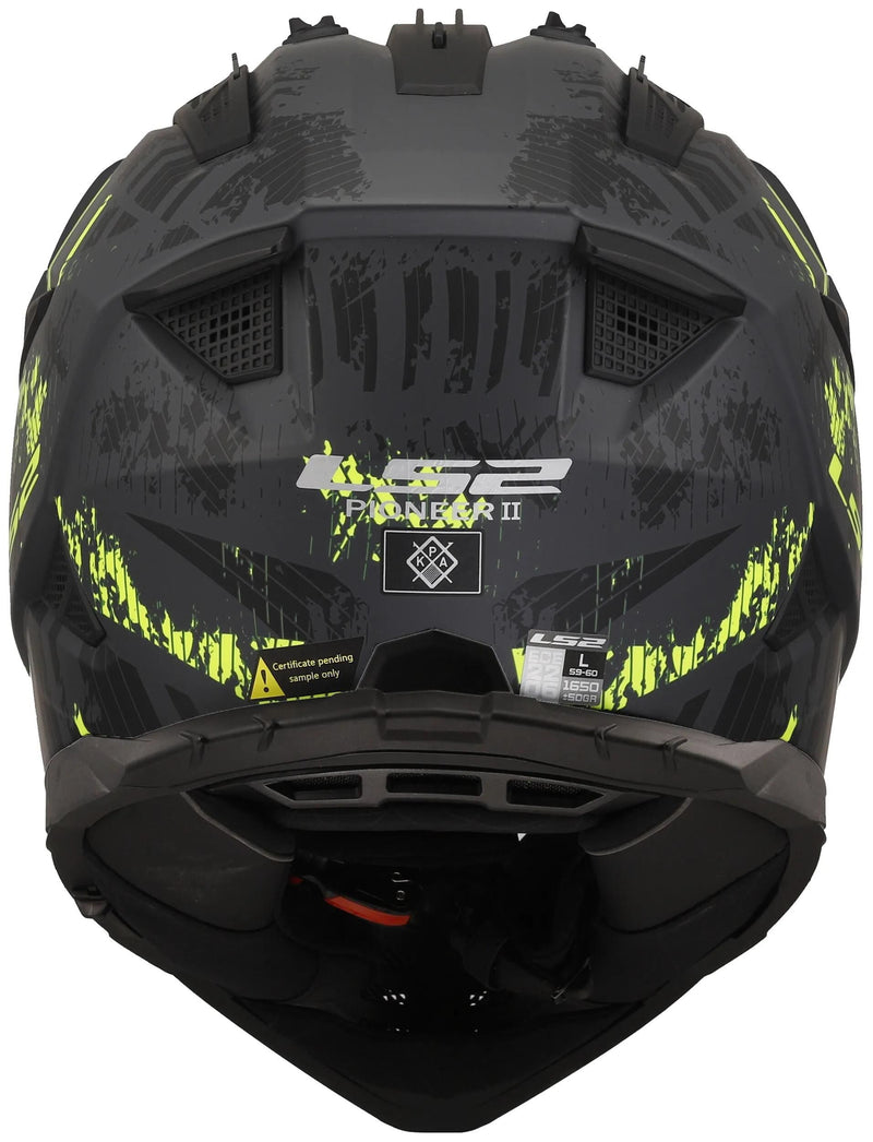 Load image into Gallery viewer, Ls2 endurohelm mx702 pioneer ii crazy helmet mx702 pioneer ii crazy m. sw ge gr. s