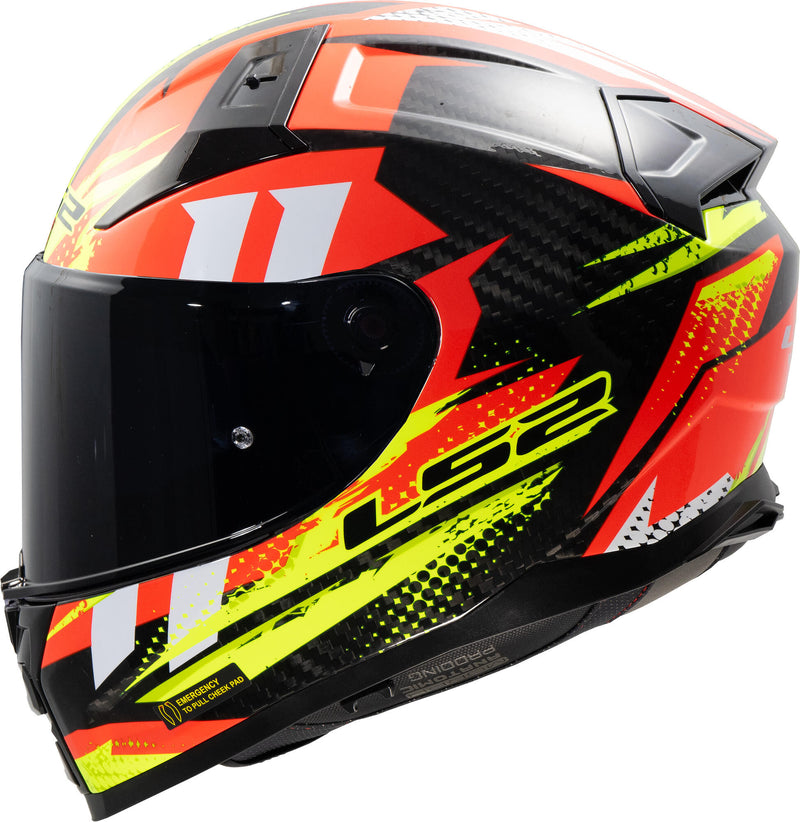 Load image into Gallery viewer, Ls2 integraalhelm ff811 vector ii carbon tantic helmet ff811 vector ii tantic xl red yellow