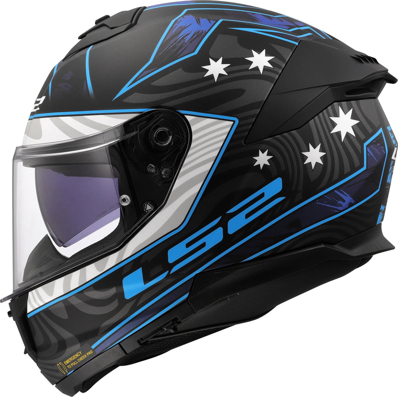 Afbeelding laden in galerijviewer, Ls2 integralhelm ff808 stream ii galdam helmet ff808 stream i galdam black blue gr. m