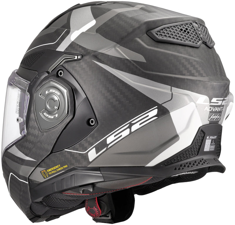 Load image into Gallery viewer, Ls2 opklaphelm ff901 advant x carbon horizon . helmet ff901 advant x carb.hor.xl bl sil-gr