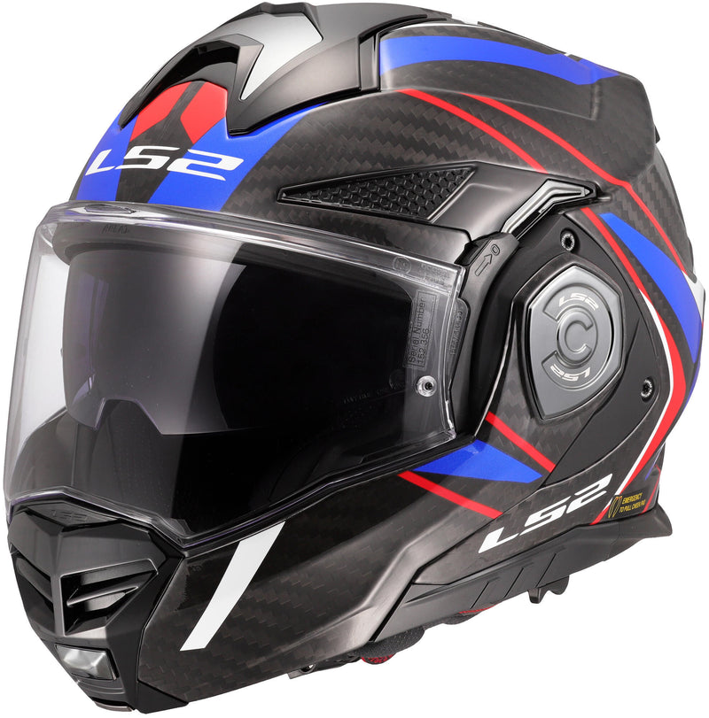 Load image into Gallery viewer, Ls2 opklaphelm ff901 advant x carbon future ii helmet advant x carb.fut.ii l bl wh blue