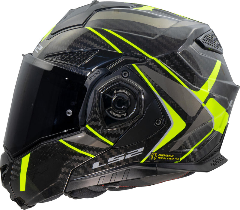 Load image into Gallery viewer, Ls2 opklaphelm ff901 advant x carbon future ii helmet advant x carb.fut.ii xxl bl yel