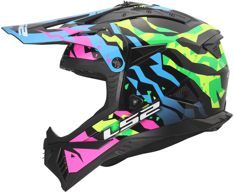 Afbeelding laden in galerijviewer, Ls2 crosshelm mx708 fast ii grotesk helmet mx708 fast ii grotesque bl pink green l
