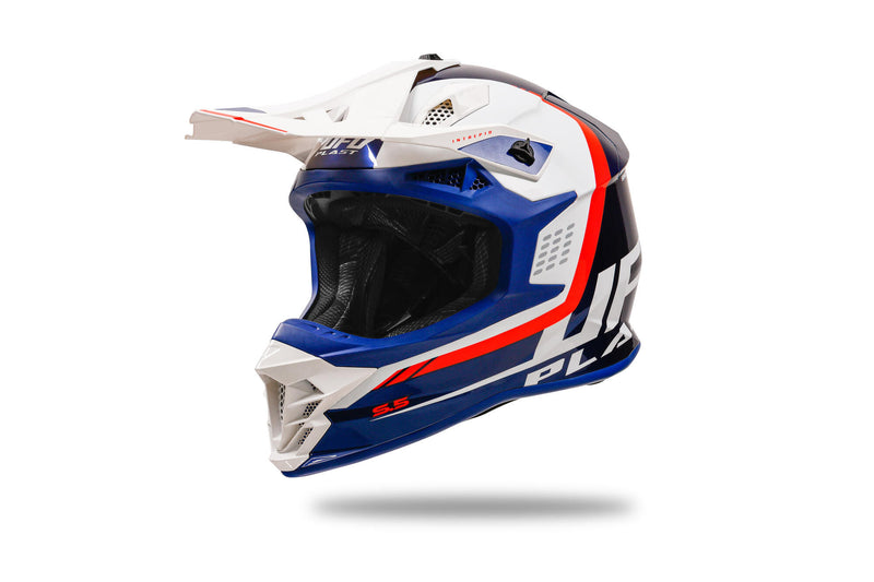 Load image into Gallery viewer, Ufo plast crosshelm intrepid helmet interpid xl blue white