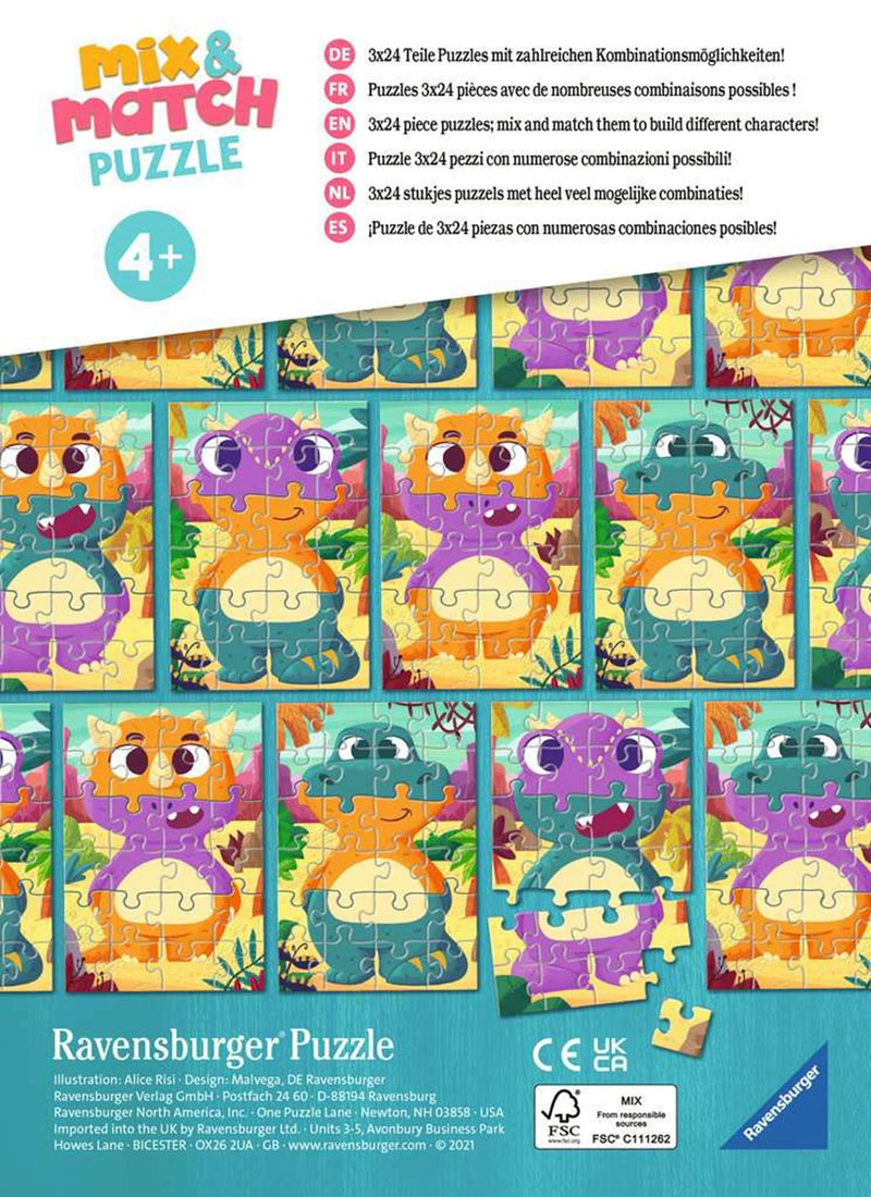 Load image into Gallery viewer, Ravensburger mix match puzzel dino's 24s
