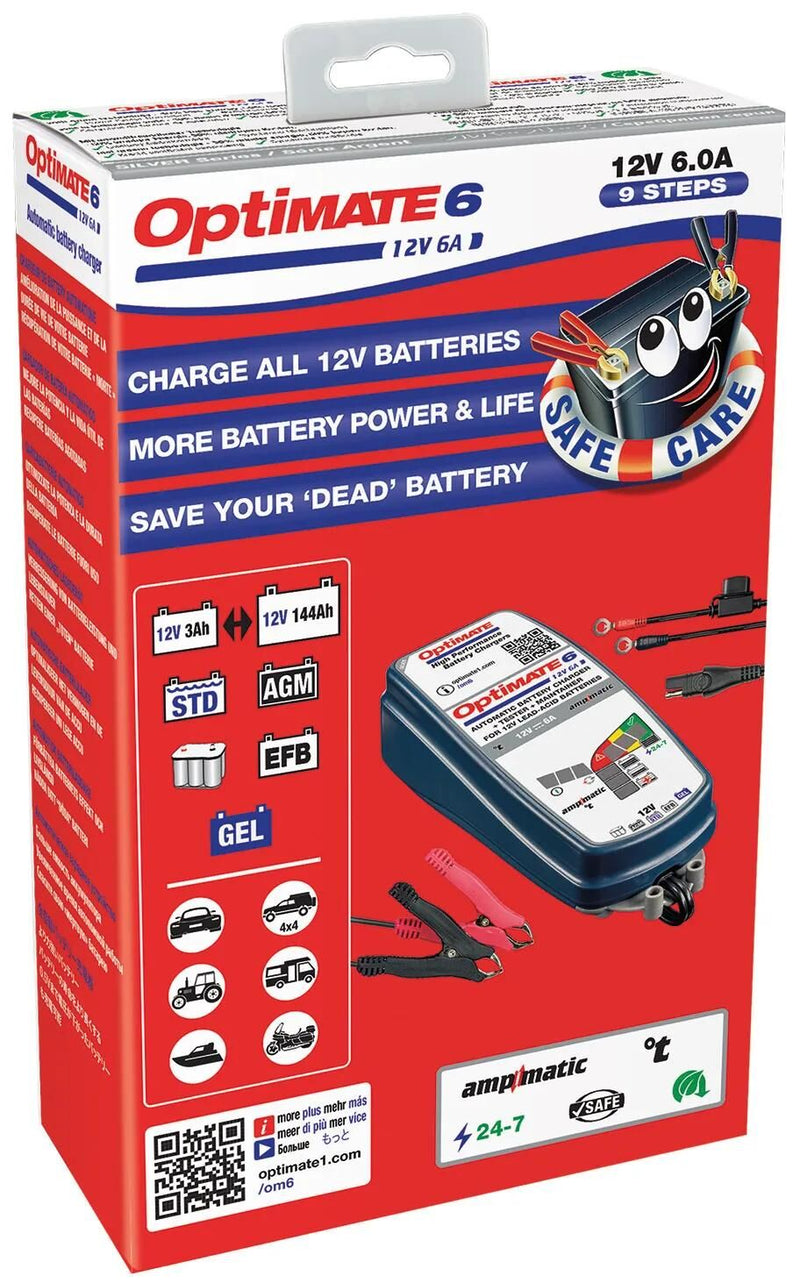 Load image into Gallery viewer, Tecmate batterieladegerät optimate 6 ampmatic 6a optimate 6 charger ampmatic 6a